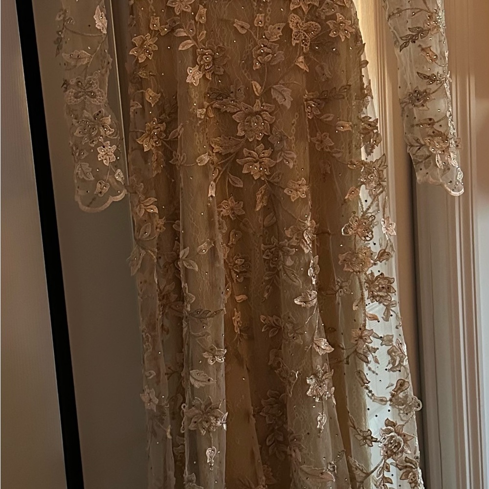 Mac Duggal Elegant Floral Embroidered Gown
